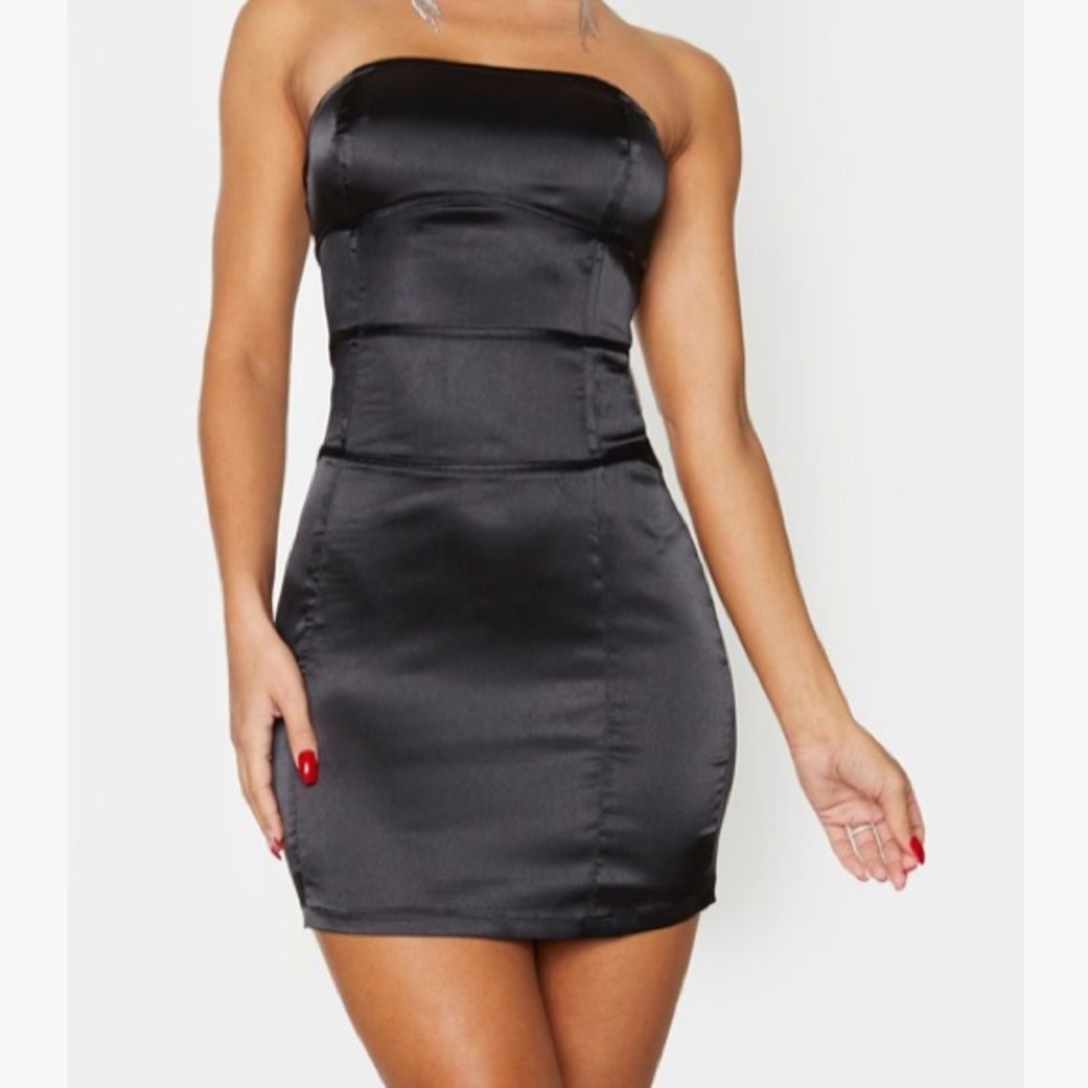 Black Bandeau Bodycon Dress